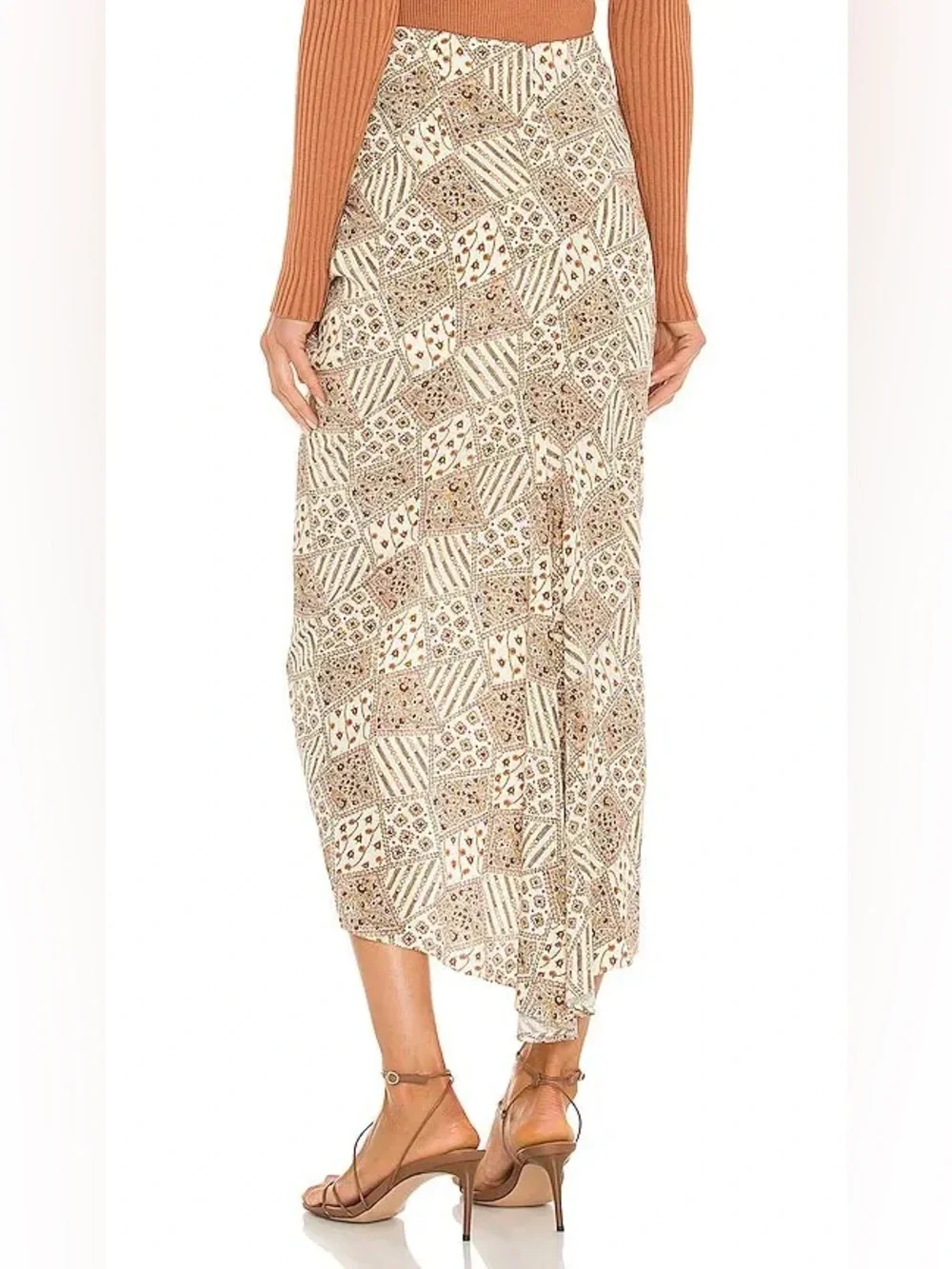 Veronica Beard Pixie Silk Blend Midi Skirt  | Patchwork Print | Size 8